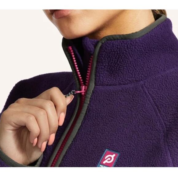 Peloton Chalet Lightweight Sherpa 1/2 Zip Pullover Purple Sweatshirt size Small - Picture 7 of 11